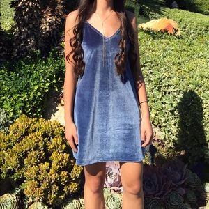 Blue velvet dress